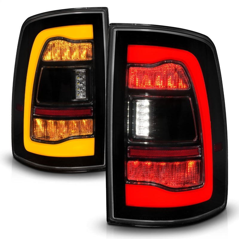 ANZO 09-18 Dodge Ram 1500 Sequential LED Taillights Smoke Black w/Switchback Amber Signal