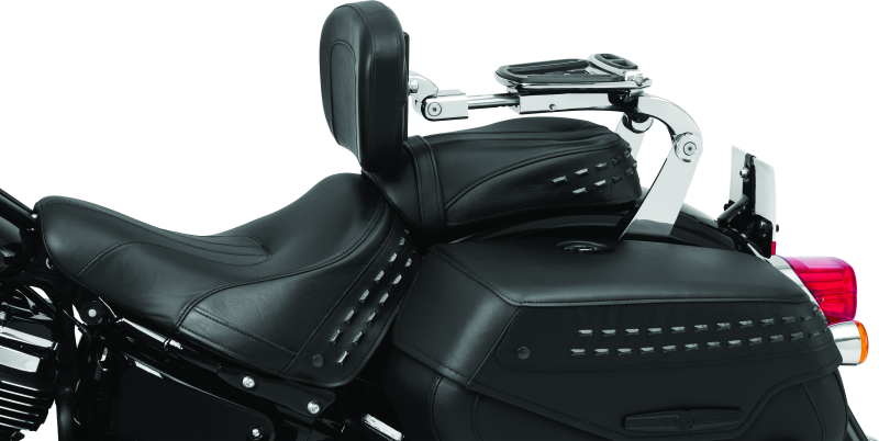 Kuryakyn Fixed Mounts Multi-Purpose Driver & Passenger Backrest 18-Up Softail Black