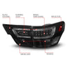 ANZO 11-13 Jeep Grand Cherokee LED Taillights w/ Lightbar Black Housing/Smoke Lens 4pcs