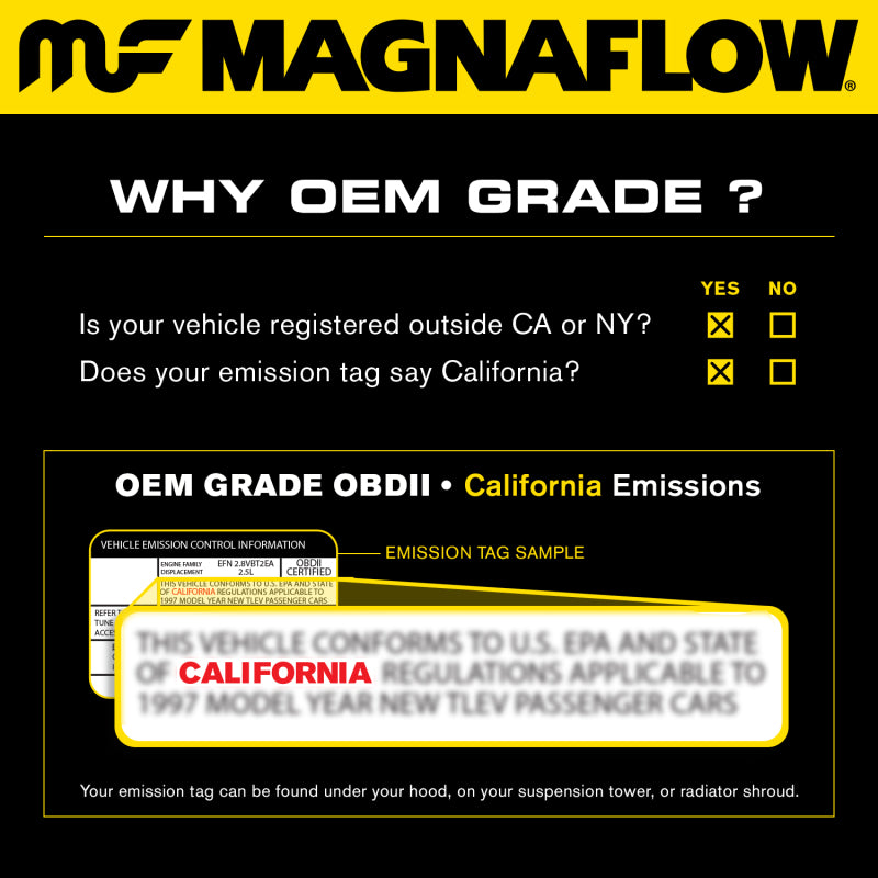 MagnaFlow Conv Univ 2.5in Inlet/Outlet Center/Center Oval 12in Body L x 6.5in W x 16in Overall L