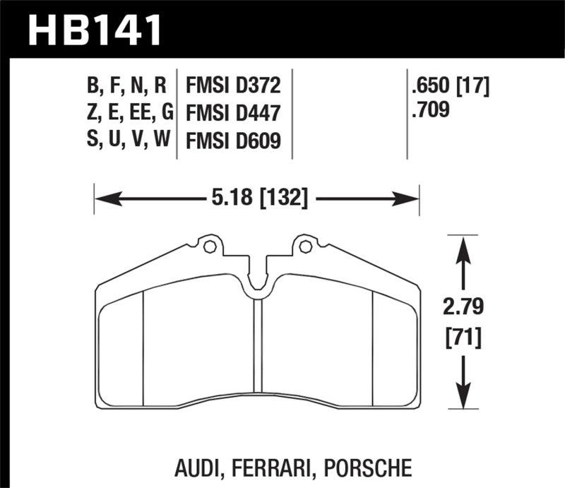 Hawk Audi/Porsche Rear AND ST-40 Performance Ceramic Street Brake Pads - Jerry's Rodz