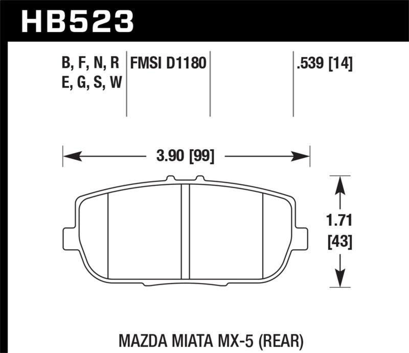 Hawk 06-10 Mazda Miata MX-5 DTC-30 Race Rear Brake Pads - Jerry's Rodz