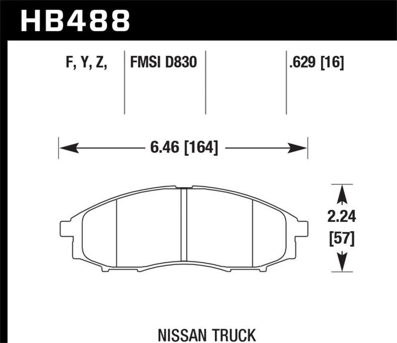 Hawk 00-04 Nissan Xtrerra / 03-04 Nissan Frontier LTS Street Front Brake Pads - Jerry's Rodz