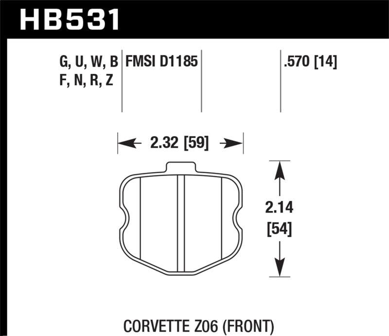 Hawk 06-13 Chevrolet Corvette Z06 DTC-60 Race Front Brake Pads - Jerry's Rodz