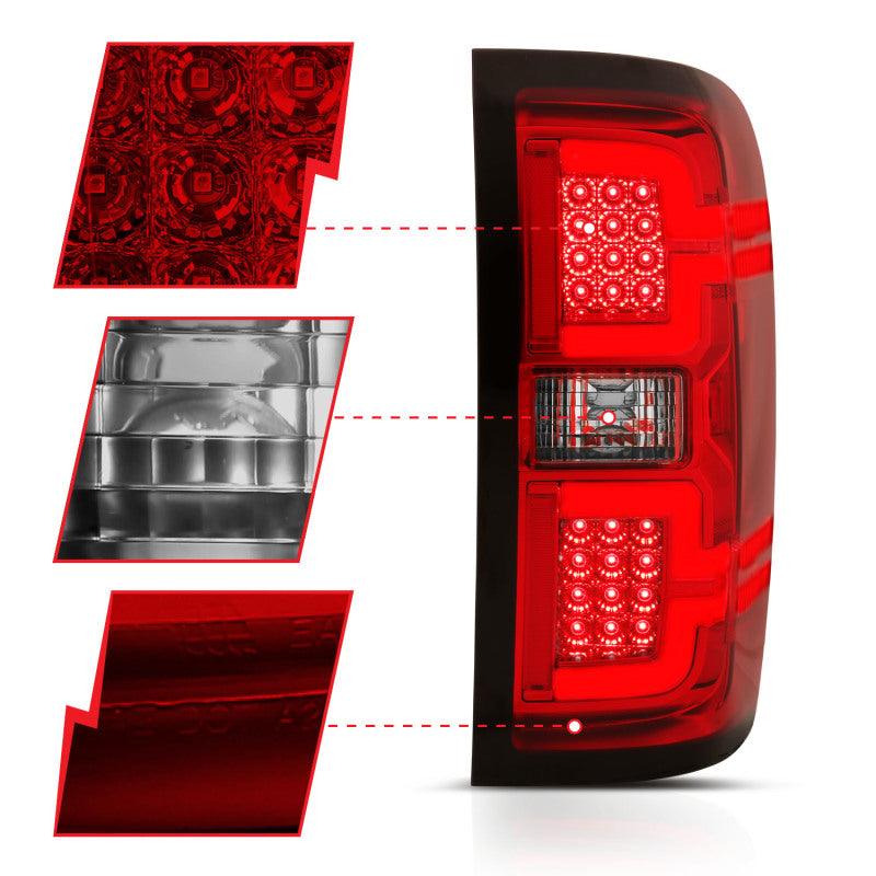 ANZO 2014-2018 Chevy Silverado 1500 LED Taillights Red/Clear - Jerry's Rodz
