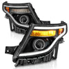 ANZO 11-15 Ford Explorer (w/Factory Halogen HL Only) Projector Headlights w/Light Bar Black Housing - Jerry's Rodz