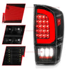 ANZO 16-21 Toyota Tacoma LED Tail Lights - w/ Light Bar Sequential Black Housing & Clear Lens - Jerry's Rodz