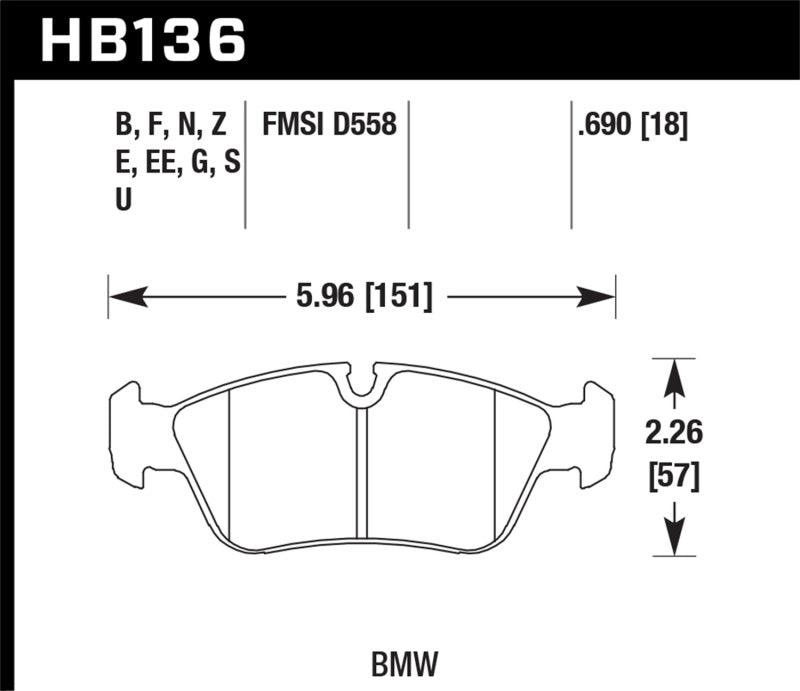Hawk BMW 318i/318iC/318iS/318Ti/325Ci/325i/325iS/325Xi/328Ci/328iC/328iS/Z3 Race Front Brake Pads - Jerry's Rodz