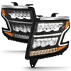 ANZO 15-20 Chevy Tahoe/Suburban LED Light Bar Style Headlights Black w/Sequential w/DRL w/Amber - Jerry's Rodz