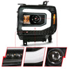 ANZO GMC SIERRA 1500 14-15 2500H/15-19 Projector Headlight Plank Style Black w/ Switchback (Halogen) - Jerry's Rodz