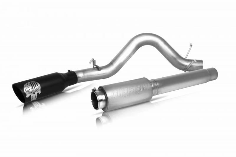 Gibson 07-19 Toyota Tundra SR5 5.7L 4in Patriot Skull Series Cat-Back Single Exhaust - Stainless - Jerry's Rodz