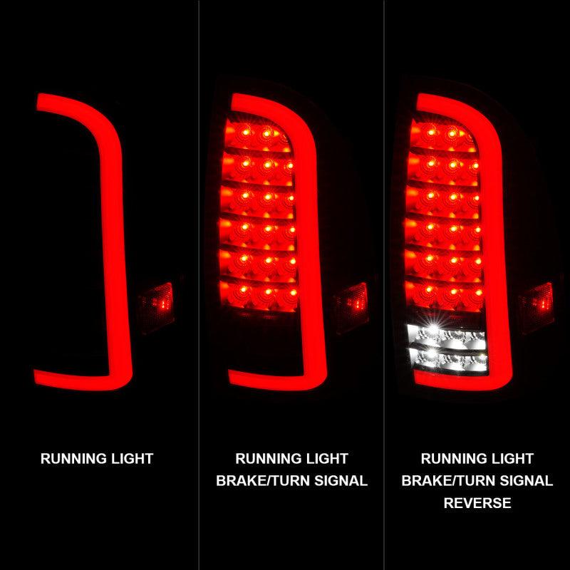 ANZO 05-15 Toyota Tacoma Full LED Tail Lights w/Light Bar Sequential Black Housing Clear Lens - Jerry's Rodz