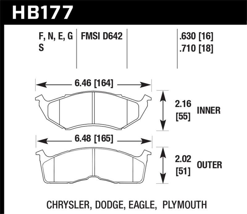 Hawk 95-97 Dodge Neon HP+ Front Street Brake Pads - Jerry's Rodz