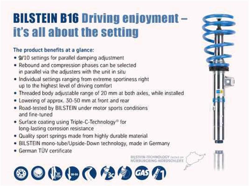 Bilstein B16 15-17 Ford Mustang GT V8 Front and Rear Performance Suspension System - Jerry's Rodz