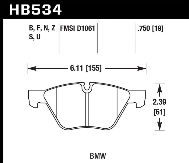 Hawk 08-12 BMW 128i /06 325i/325Xi /07 328i/328Xi /06 330i/330Xi Front DTC-70 Race Brake Pads - Jerry's Rodz