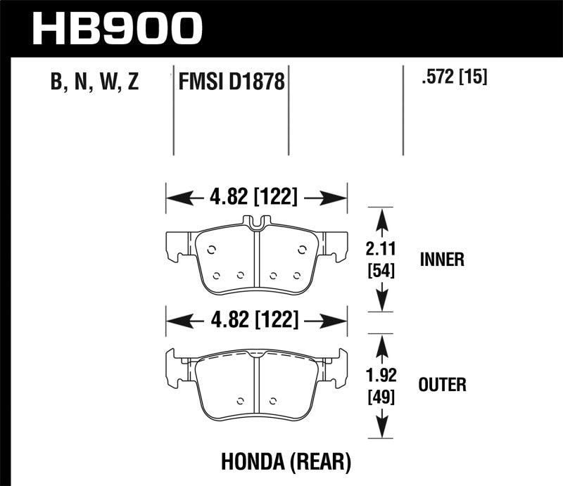 Hawk 16-19 Honda Civic DTC-30 Race Rear Brake Pads - Jerry's Rodz