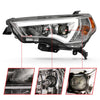 ANZO 14-18 Toyota 4 Runner Plank Style Projector Headlights Chrome w/ Amber - Jerry's Rodz