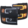 ANZO Projector Headlights 15-17 Chevrolet Silverado 2500HD / 3500HD Black w/ Black Rim - Jerry's Rodz