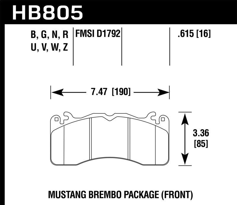 Hawk 15-17 Ford Mustang Brembo Package DTC-60 Front Brake Pads - Jerry's Rodz