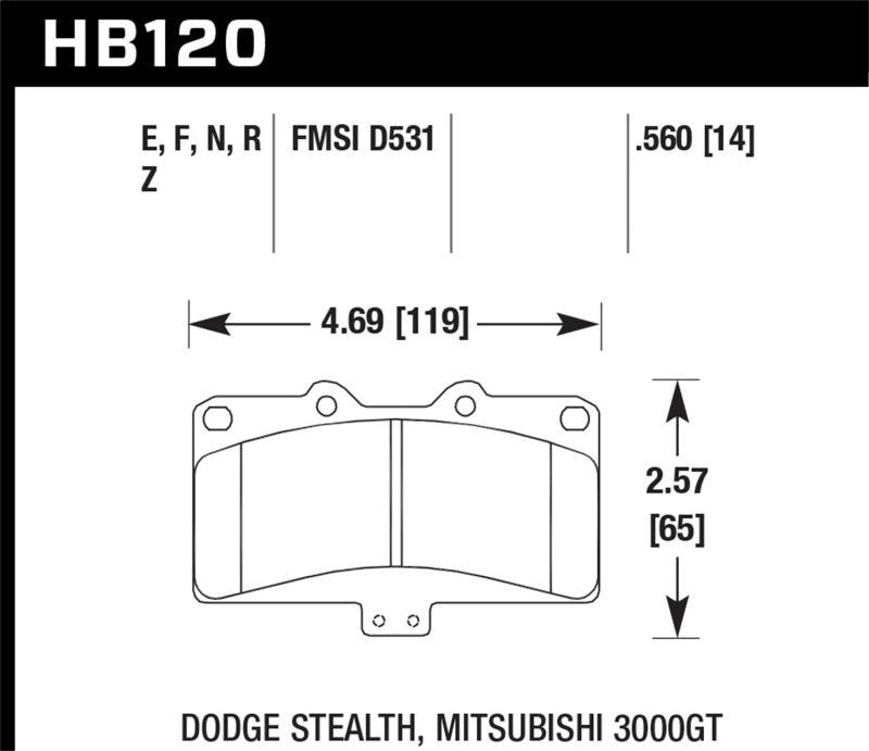 Hawk Mitsubishi 3000 GT VR4/ Dodge Stealth R/T 4WD HP+ Street Front Brake Pads - Jerry's Rodz