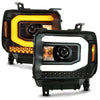 ANZO GMC SIERRA 1500 14-15 2500H/15-19 Projector Headlight Plank Style Black w/ Switchback (Halogen) - Jerry's Rodz