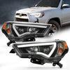 ANZO 14-18 Toyota 4 Runner Plank Style Projector Headlights Black w/ Amber - Jerry's Rodz