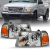 ANZO 2001-2011 Ford Ranger Crystal Headlight Chrome w/Corner Lights (OE Replacement) - Jerry's Rodz