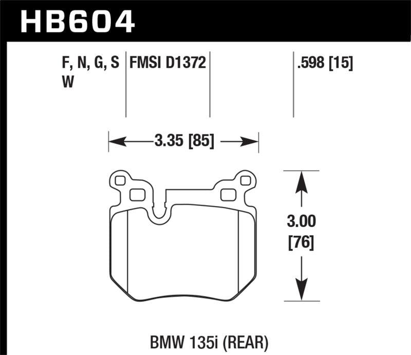 Hawk BMW 135i DTC-60 Race Rear Brake Pads - Jerry's Rodz