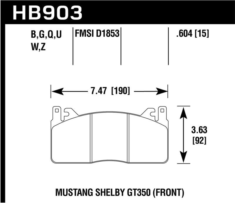 Hawk 2015 Ford Mustang DTC-60 Front Brake Pads - Jerry's Rodz