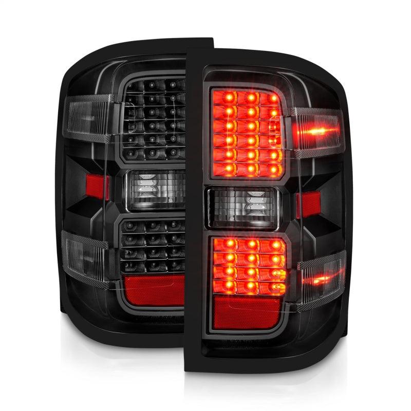 ANZO 15-19 Chevy Silverado 2500HD/3500HD (Factory Halogen Only) LED Tail Lights Black w/Clear Lens - Jerry's Rodz