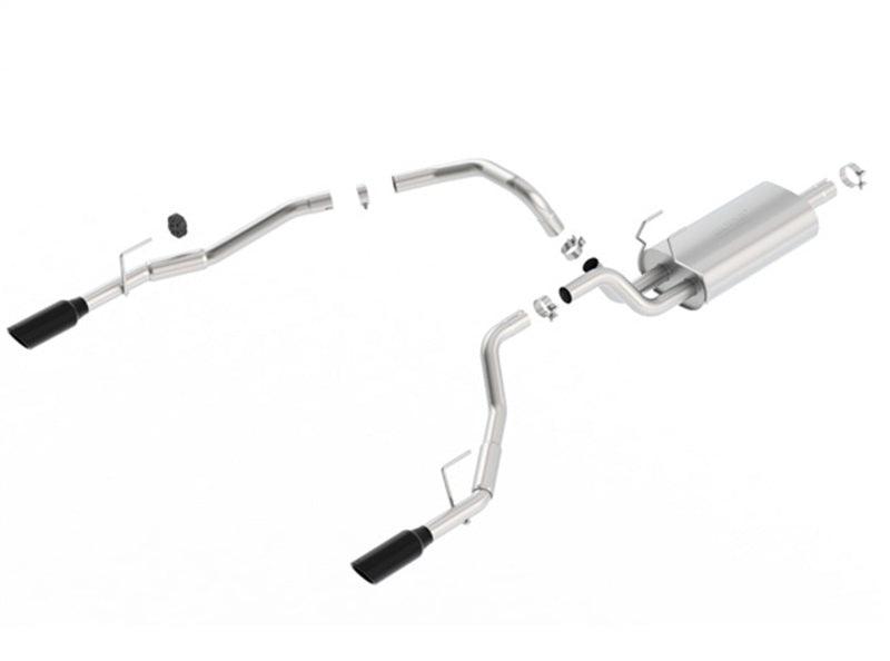 Borla 09-17 Ram 1500 5.7L V8 5in Single Tip Black Chrome Cat-Back Touring Exhaust Through Bumper - Jerry's Rodz