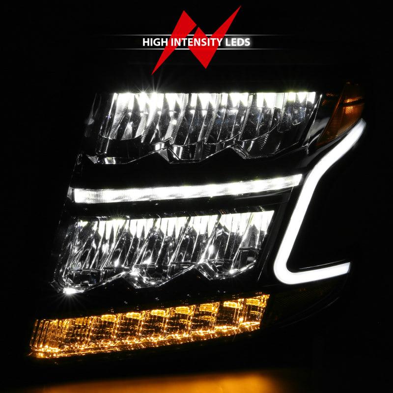 ANZO 15-20 Chevy Tahoe/Suburban LED Light Bar Style Headlights Black w/Sequential w/DRL w/Amber - Jerry's Rodz