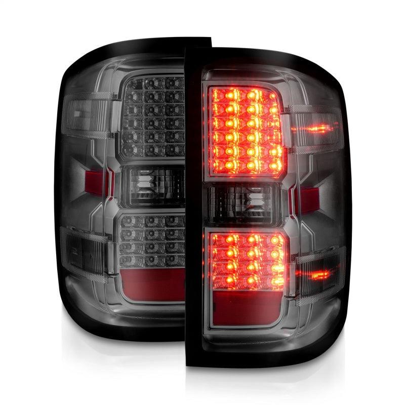 ANZO 15-19 Chevy Silverado 2500HD/3500HD (Factory Halogen Only) LED Tail Lights Smoke w/Clear Lens - Jerry's Rodz