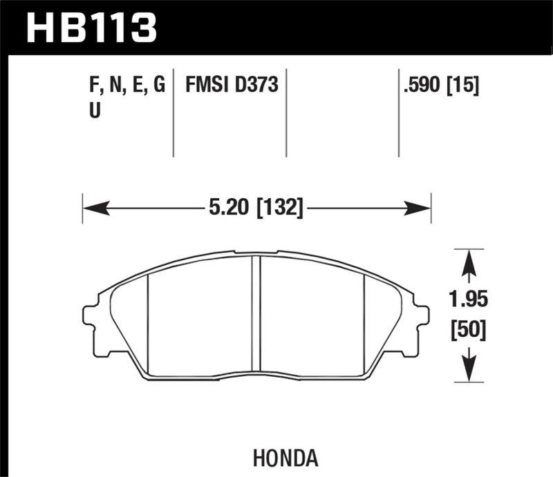 Hawk Honda/ Acura 88-91 Civic Wagon/90-91CRX Si/ 88-90 Prelude S HP+ Street Front Brake Pads - Jerry's Rodz