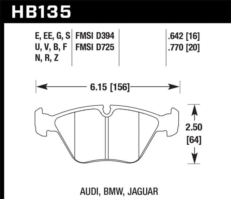 Hawk 95-02 BMW M3 Performance Ceramic Street Front Brake Pads - Jerry's Rodz