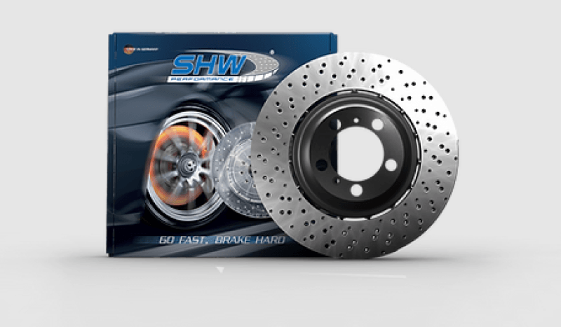 SHW 05-06 BMW M3 3.2L Right Front Cross-Drilled Lightweight Brake Rotor (34112282446) - Jerry's Rodz