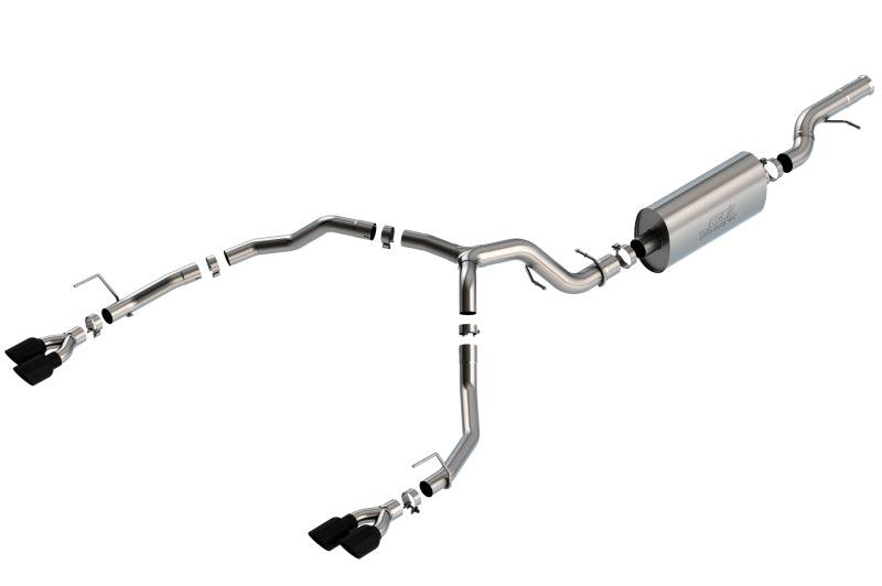 Borla 21-22 Chevrolet Tahoe 6.2L V8 2/4WD 4DR T-304 SS Touring Cat-Back Exhaust w/ Black Chrome Tips - Jerry's Rodz