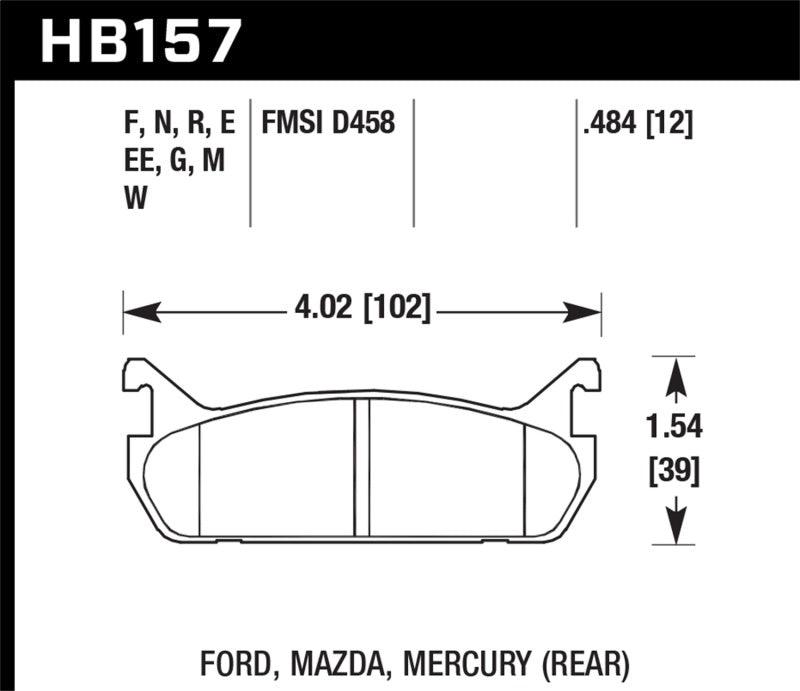 Hawk 89-93 Miata HP+ Street Rear Brake Pads (D458) - Jerry's Rodz