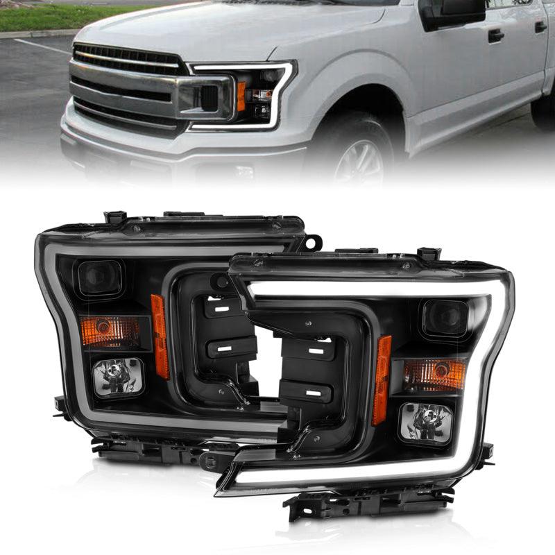 ANZO 2018-2019 Ford F-150 Projector Plank Style H.L. Black Amber (Without Switchback) - Jerry's Rodz