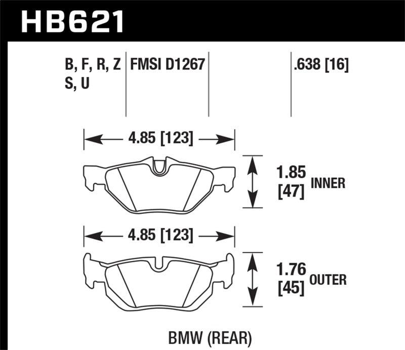 Hawk 08-11 BMW 128i / 10 BMW 323i / 07-11 BMW 328i / 07-11 BMW 328XI DTC-70 Race Rear Brake Pads - Jerry's Rodz