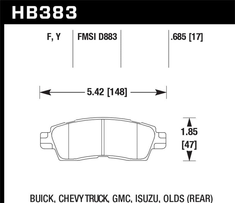 Hawk Buick / Chevy Truck / GMC / Isuzu / Olds / LTS Street Rear Brake Pads - Jerry's Rodz