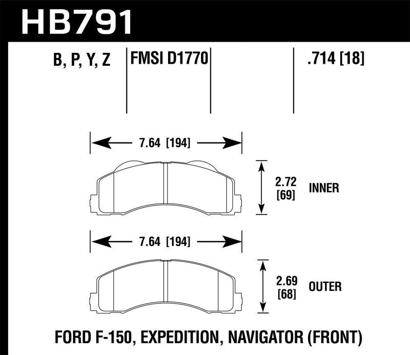 Hawk 14-16 Ford F-150 LTS Street Front Brake Pads - Jerry's Rodz