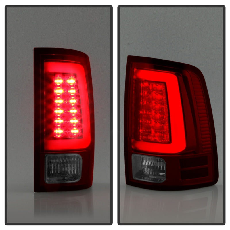 Spyder 09-16 Dodge Ram 1500 Light Bar LED Tail Lights - Red Clear ALT-YD-DRAM09V2-LED-RC