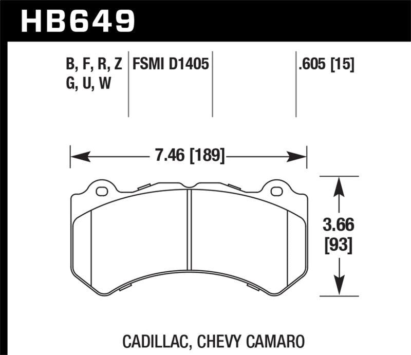 Hawk 08-12 Cadillac CTS-V / 12 Jeep Grand Cherokee (WK2) SRT8 DTC-70 Front Race Brake Pads - Jerry's Rodz