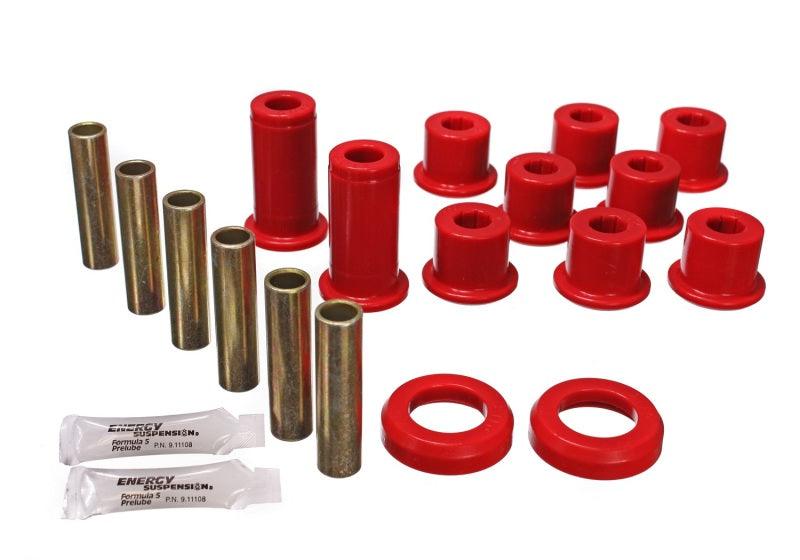 Energy Suspension 82-04 GM S-10/S-15 Pickup 2WD / 82-04 S-10 Blazer Red Rear Leaf Spring Bushing Set - Jerry's Rodz