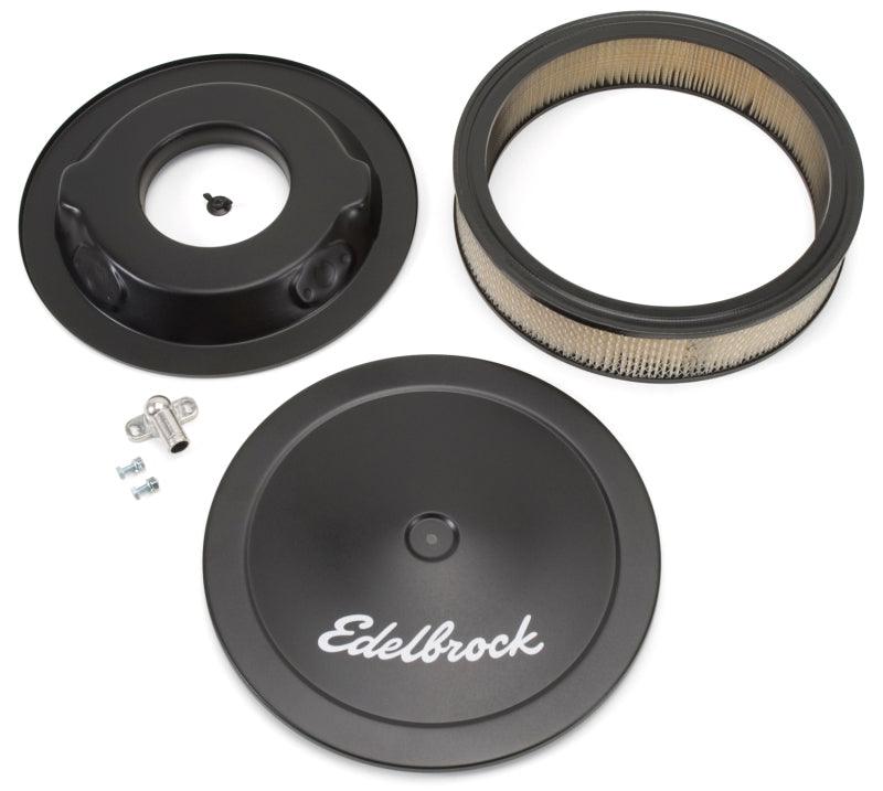 Edelbrock Air Cleaner Pro-Flo Series Round Steel Top Paper Element 14In Dia X 3 75In Dropped Base - Jerry's Rodz