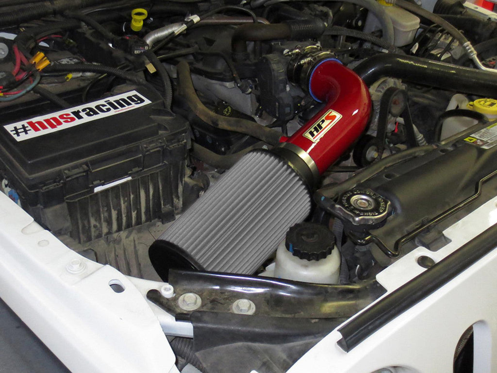 HPS Performance Red Shortram Air Intake Kit for 07-11 Jeep Wrangler 3.8L V6