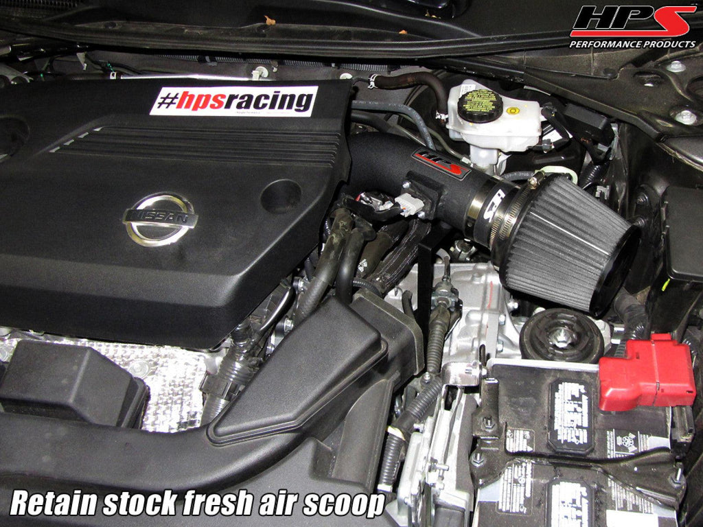 HPS Performance Black Shortram Air Intake Kit for 13-17 Nissan Altima Sedan 2.5L