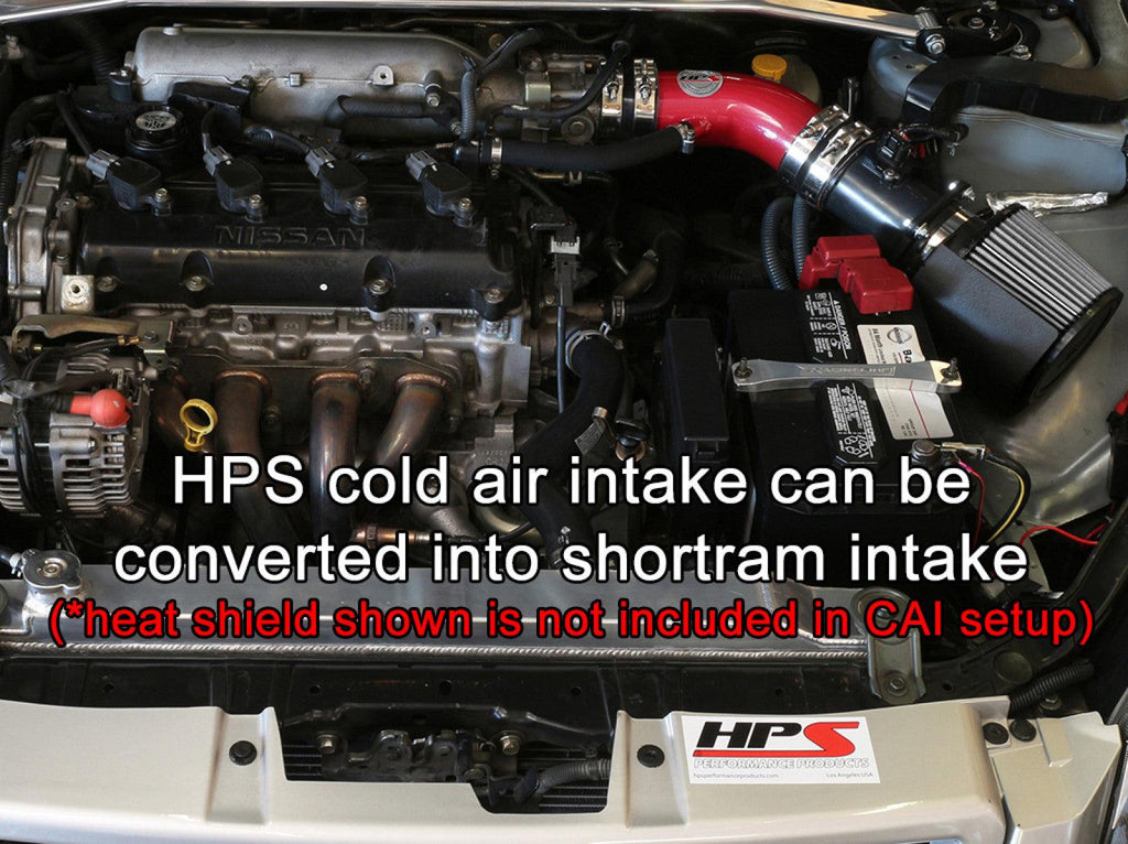 HPS Red Cold Air Intake Kit Cool Long Ram CAI (Converts to shortram) 837-570R