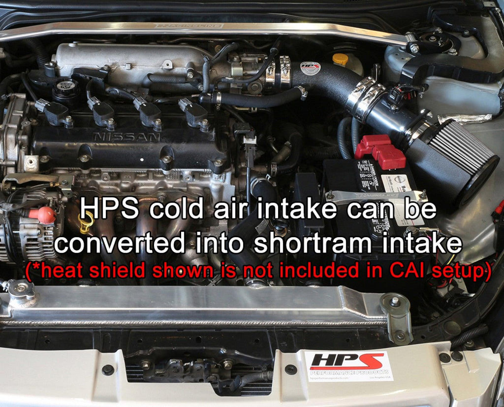 HPS Black Cold Air Intake Kit Cool Long Ram CAI (Converts to shortram) 837-570WB